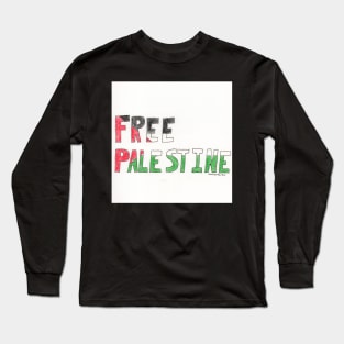 Free Palestine (white background) Long Sleeve T-Shirt